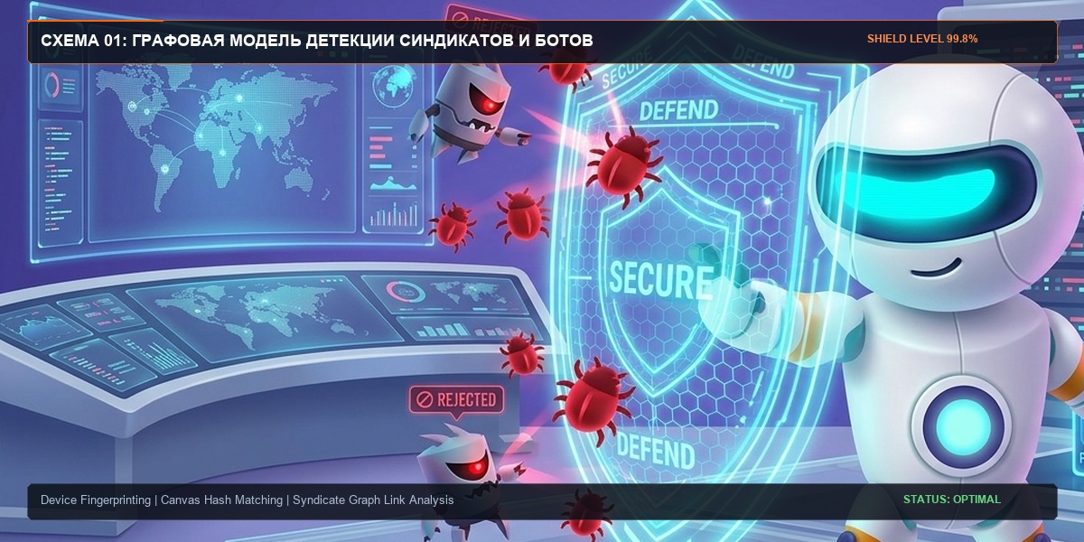 Схема 12: Многоуровневый контур безопасности и графового анализа связей учетных записей игроков